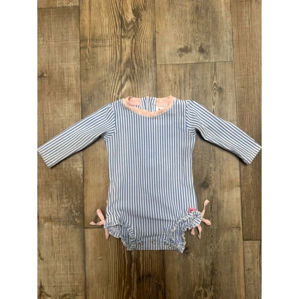 6-12m RuffleButts Baby Girls' Seersucker Long Sleeve